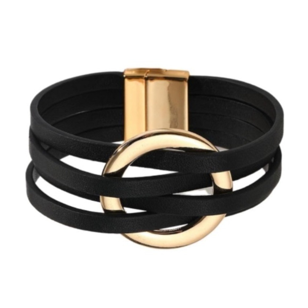 Leather Cuffs for Women Leather bracelet Gold Bracelet Multilayered Women’s